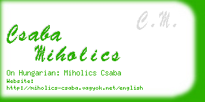 csaba miholics business card